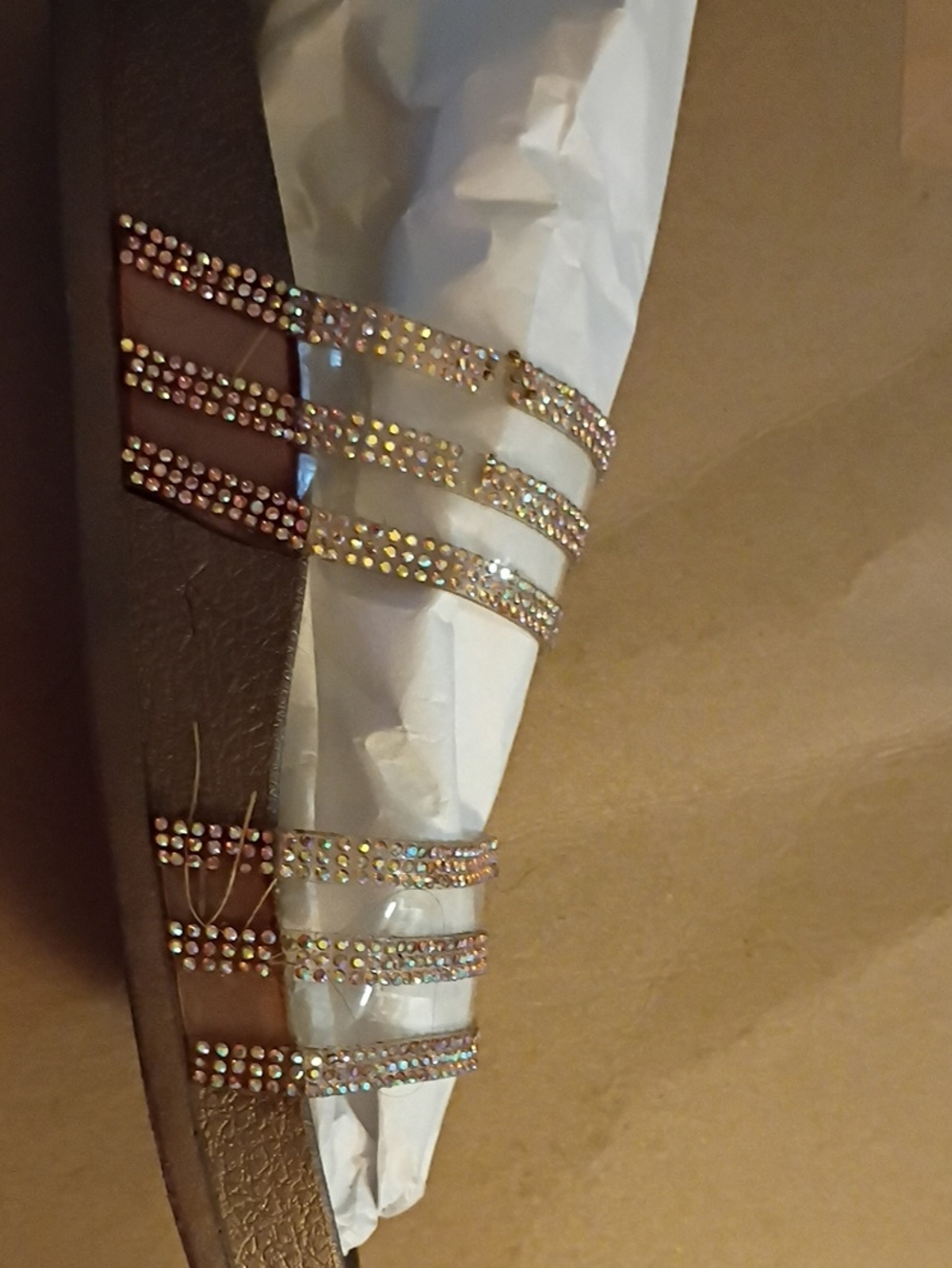 H2K Rhinestone Double Strap Women's Slide Sandal